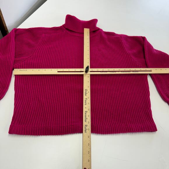 Diane Von Furstenberg Sweater‎ Womens Large Pink Turtleneck Ribbed Knit Vintage - Picture 5 of 7